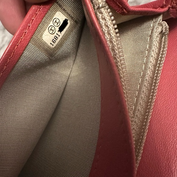 Chanel Quilted  Boy Bifold Long Wallet Pink Silver Hardware CC Logo cocomark - Picture 6 of 8